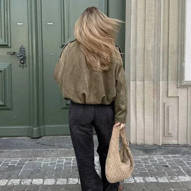 Women’s jackets spring chic elegant outerwear loose warm coat youth fashion