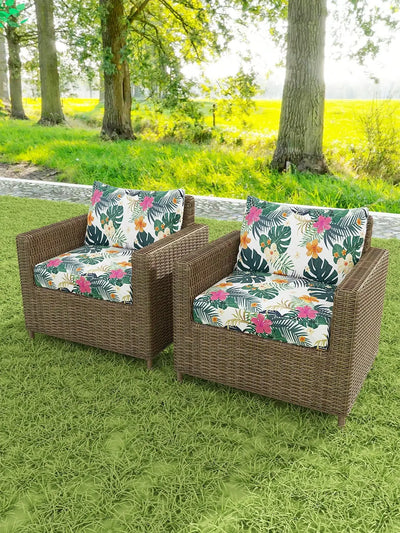 Outdoor Tropical Print Sofa Cushion Covers - Non-Slip Furniture Protectors, Replacement for Individual Seat Cushions