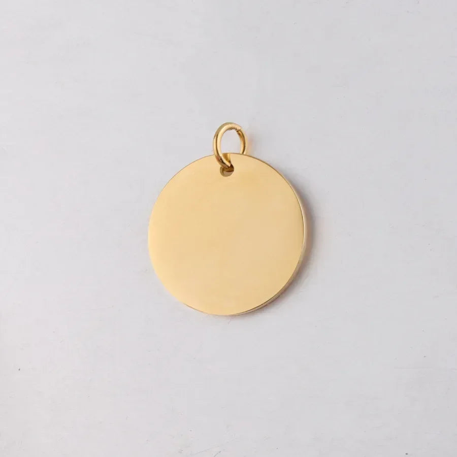 Custom Engraved Name Date Round Coin Stainless Steel Personalized ID Tag  Accessory Jewelry Pendant Fit for Bracelet Necklace