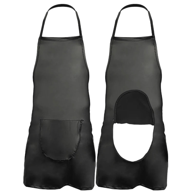 Cosplay Servant Costume Woman Men Sexy Porn Lingerie Zipper Crotch Opening Faux Leather Apron Sex Accessories Erotic Costume