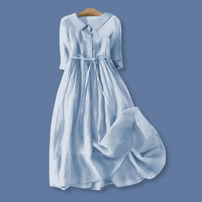 A-line Dress Bohemian Floral Print Midi Dress with Lace-up Detail A-line Silhouette for Women Spring Fashion Statement Women