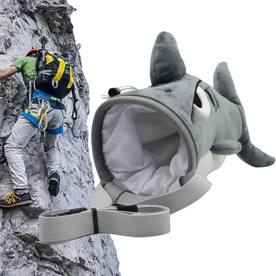 Cartoon Shark Rock Climbing Chalk Bag  Adjustable Storage Climbing Magnesium Powder Bag for Climbing Weightlifting Chalk Pouch
