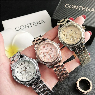 New High-end Stainless Steel Watches for Women Luxury Rhinestone Quartz Watch Elegant Ladies Watches Suitable For Daily Wear