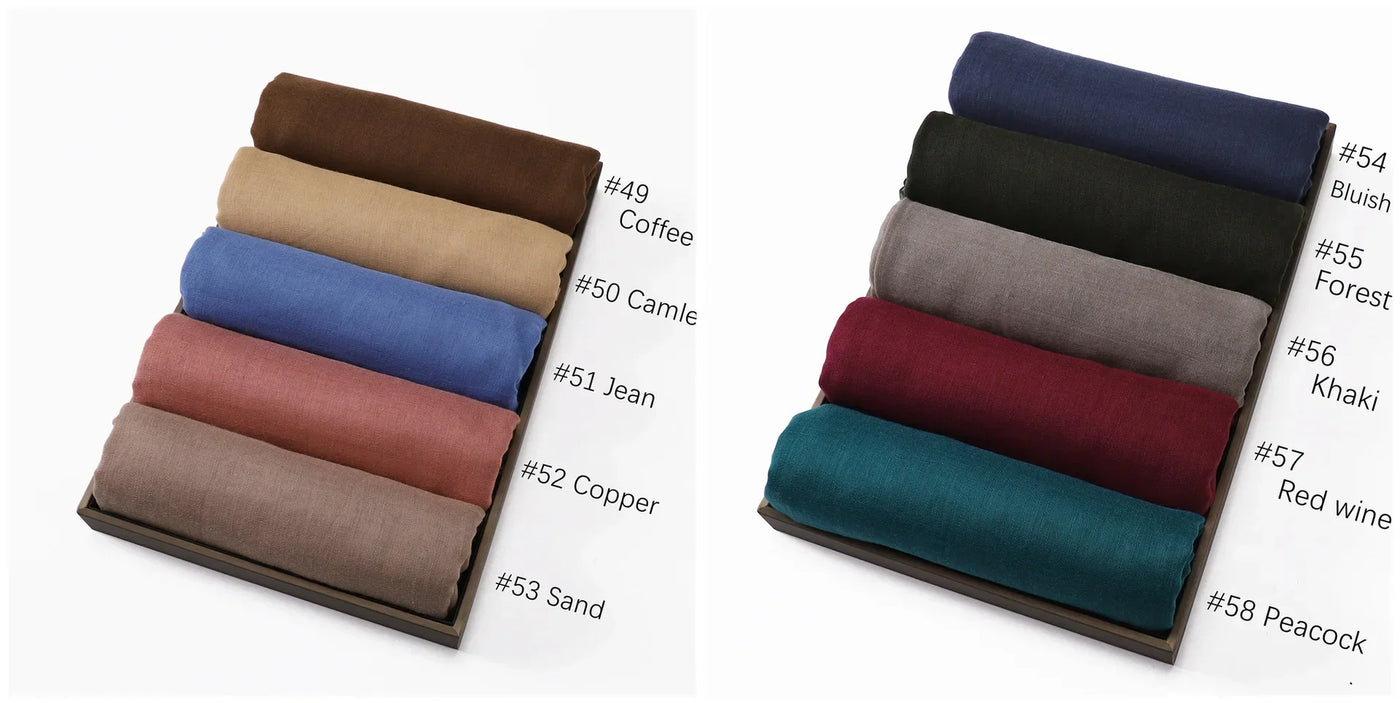 New Cotton Linen Scarf For Women Girls Students Autumn Classic Solid Color Scarves Retro Soft Foulard Viscose Female Wrap Shawls