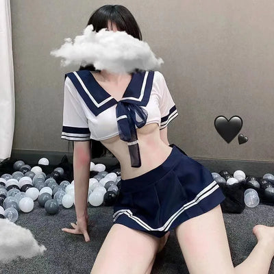 Cosplay Lingerie School Student Uniform Role Play Costume Women Cute Mini Skirt Tight Blouse Set Porn College Girl Cos Anime