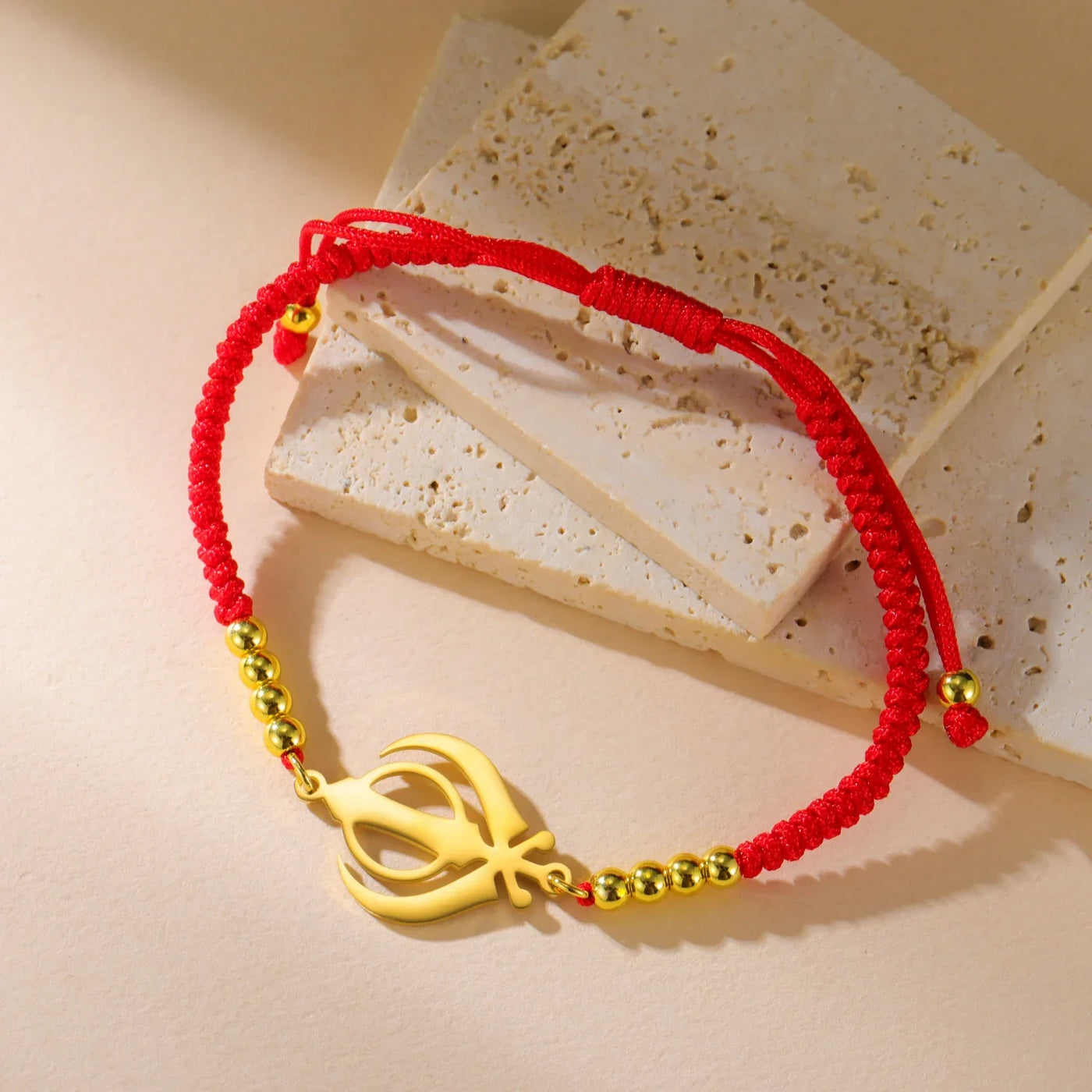 Lucktune Khanda Sikh Faith Bracelet for Women Men Stainless Steel Vintage Indian Sword Lucky Bracelet Spiritual Jewelry Gift