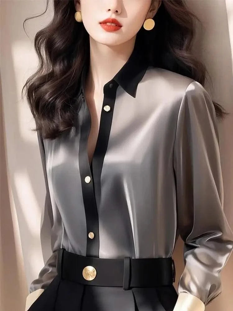 Pink Satin Women Waist-hugging Professional