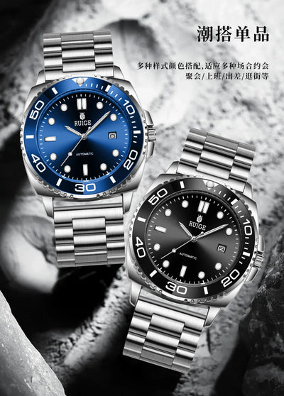 New authentic high aesthetic fully automatic mechanical watch for men, high-end brand fashion, business simplicity, niche trendy