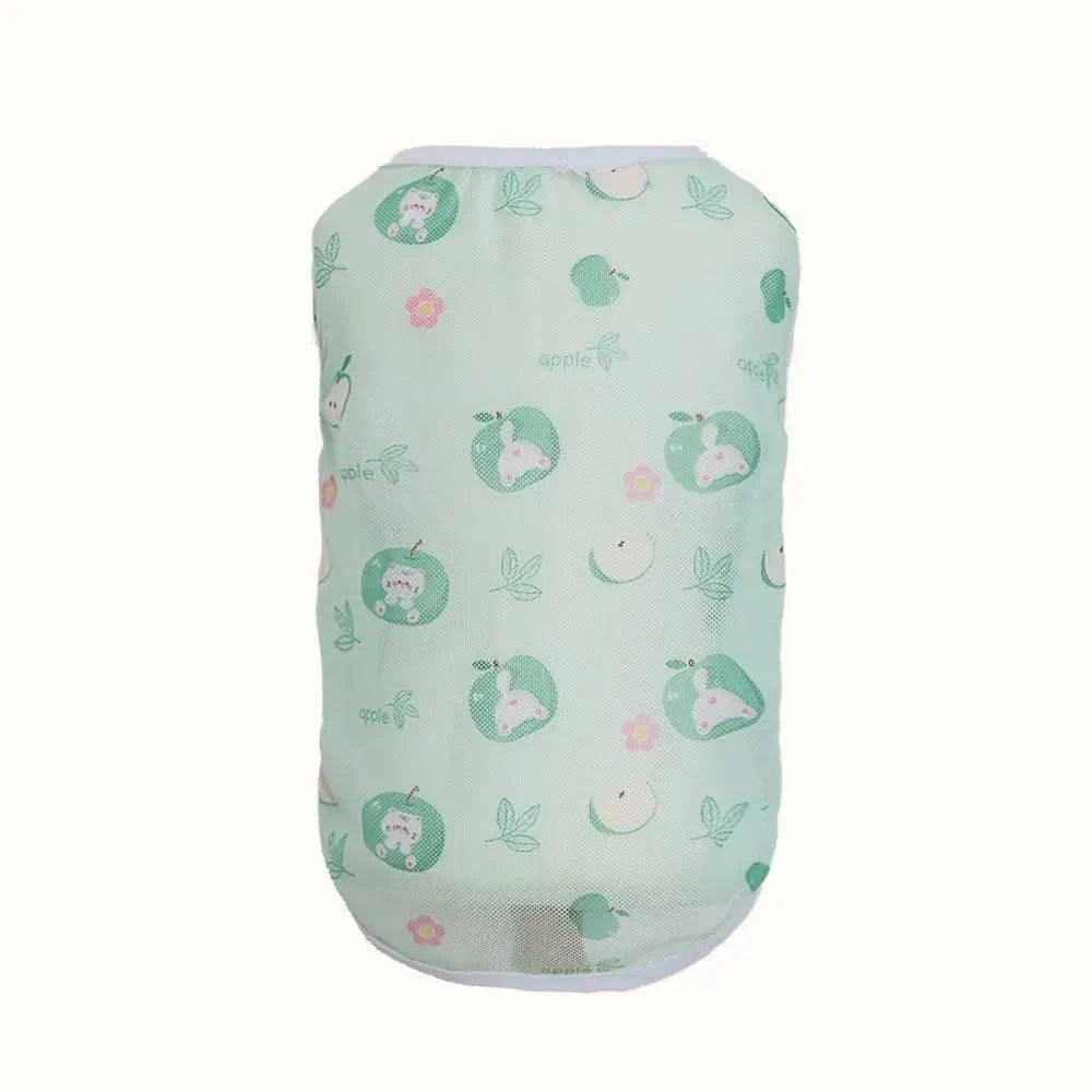 Pet clothing is fresh cute fashionable summer thin cat and dog clothing breathable mesh suspender and stylish vest