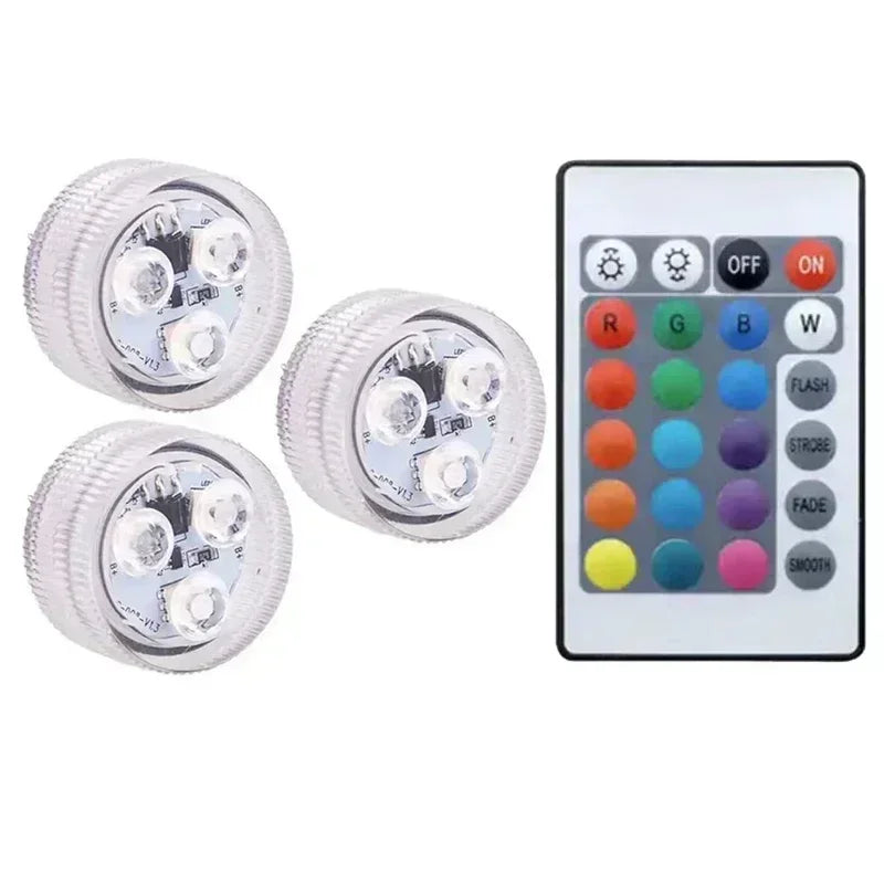 Submersible LED Lights, 8 Packs Upgraded Ponds Underwater 16 RGB Color Gradient, Hot Tub Decor, IP68 Waterproof