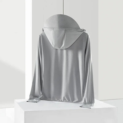 Summer Men's UPF 50+ UV Protection Lightweight Hoodie Long Sleeve SPF Jacket