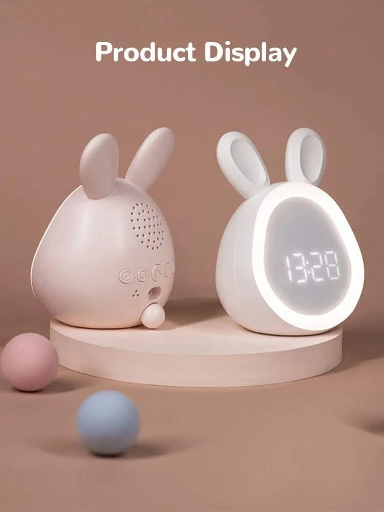 Kids Cute Rabbit Alarm Clock With Night Light Stepless Dimming Led Digital Alarm Clock For Boys Girls