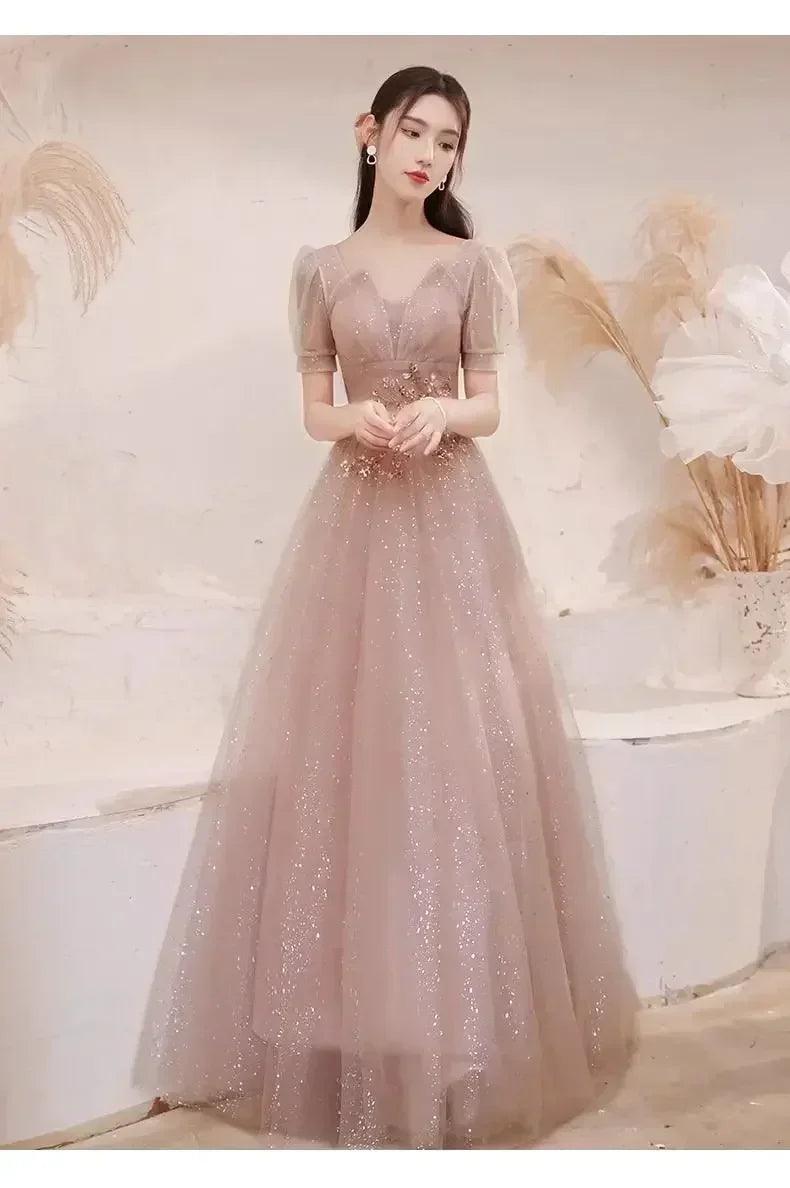 High-end banquet evening dresses women’s 2025 new spring summer light luxury slim birthday party performance dance
