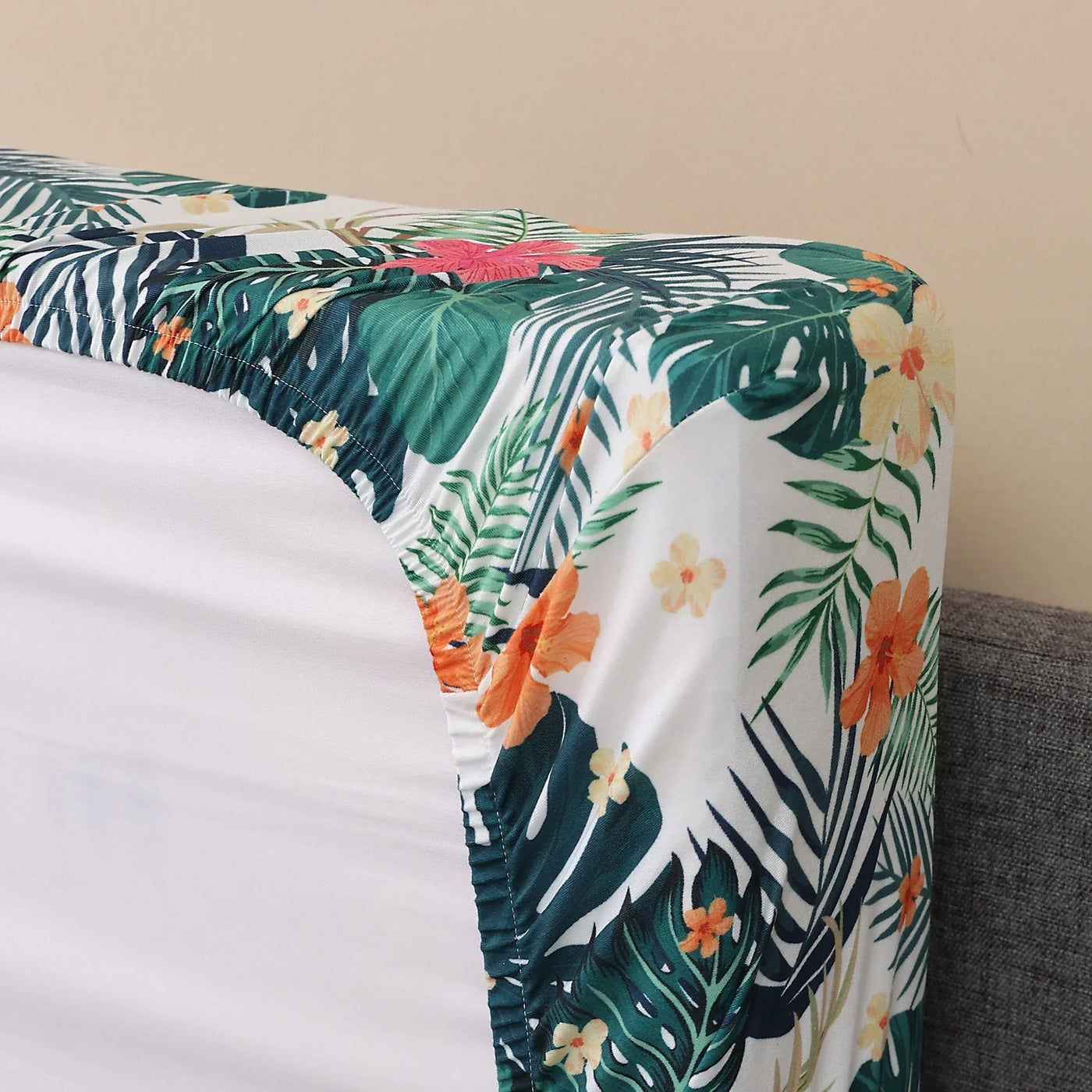 Outdoor Tropical Print Sofa Cushion Covers - Non-Slip Furniture Protectors, Replacement for Individual Seat Cushions