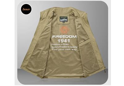 Summer Men's Work Vest Leisure outdoor Men Breathable Mesh Sports Waistcoat Man Photography Fishing Sleeveless Jackets Clothing