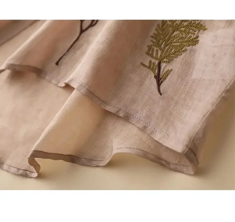 Seven Point Cotton Linen Top For Women