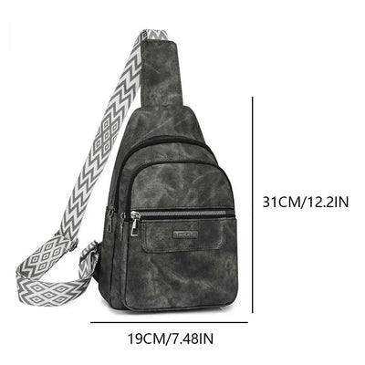 Women Men PU Leather Shoulder Bag Fashion Sling Crossbody Bag
