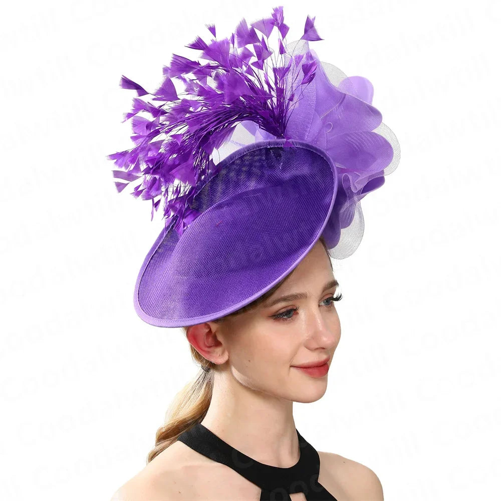 Royal Ascot Big Fascinator Derby Hat Women Kentucky Derby Headpiece Flower Wedding Fascinators Hats Hair Clip Ladies Chapeau
