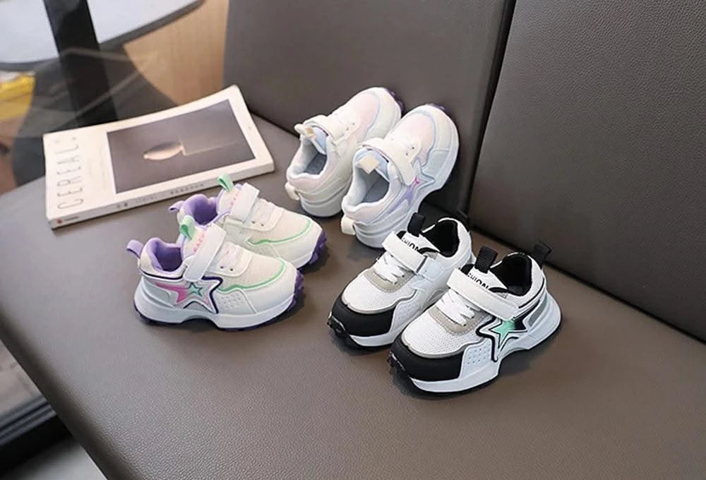 Kid's sports shoes for small and medium-sized children spring and autumn boys' sports shoes girls' mesh breathable running shoes