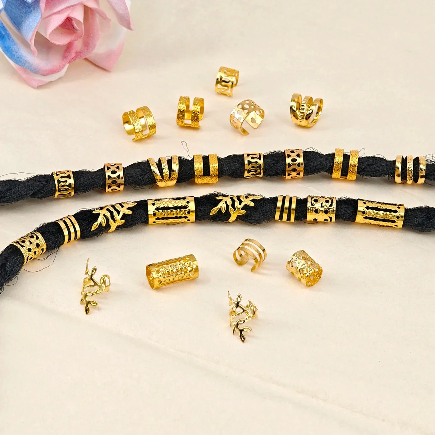 220pcs Hair Accessories, Loc Jewelry For Braids, Women's Hair Jewelry, Metal Hair Ring Cuff For Dreadlocks Accessories