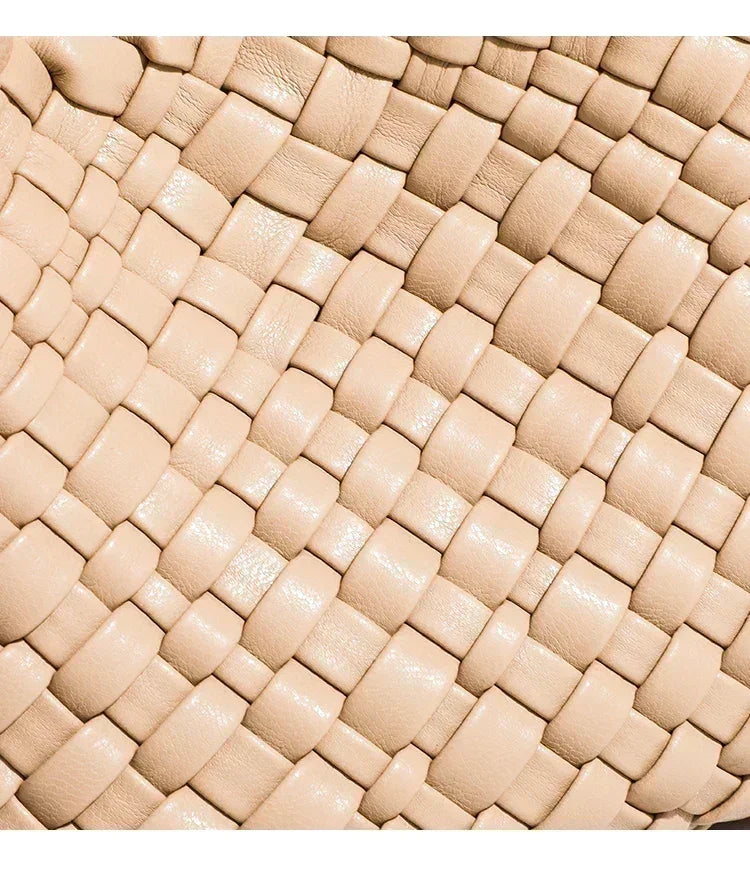 Designer bag women’s handbag popular small size version pu leather woven fashion style soft handmade bucket