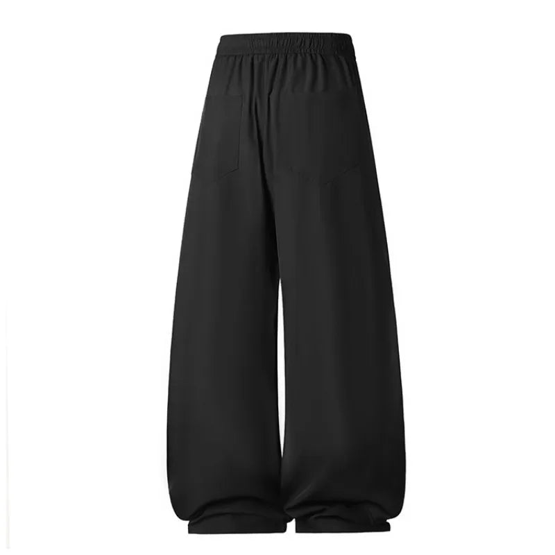Men's Wide Pants Oversize Sports Streetwear Solid Color Sweatpants Summer Male Breathable Loose Trousers Streetwear Jogger Pants