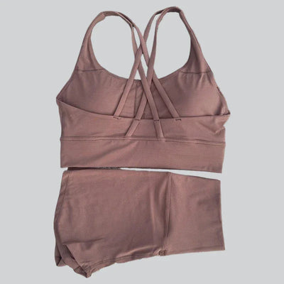 2025 Summer Women's Yoga 2-Piece Set Beauty Back Sling Bra & High Waist Butter Touch Stretch Shorts Fitness Cycling Sports Set