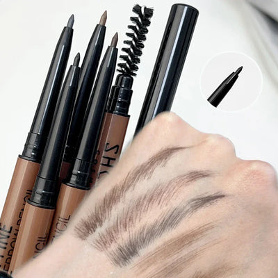 Ultra-fine Eyebrow Pencil Sweat-proof Eeyeliner with Brush Waterproof Outline Lying Silkworm Eyeliner Pen Eyes Makeup Cosmetic
