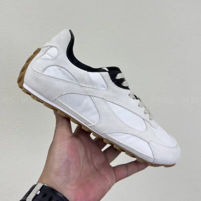 2025 Designer Women Sneakers Casual Shoes Women Men Lace Up Round Toe Flats Non Slip Comfort Concise  Mixed Color Walking Shoes