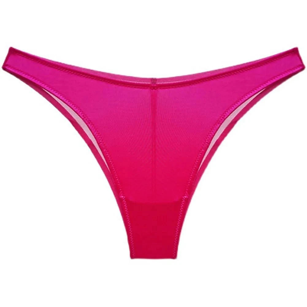 Women's Thongs Underwear Sexy Briefs Shorts Lingerie Transparent Mesh Low Rise Female Panties Underpants