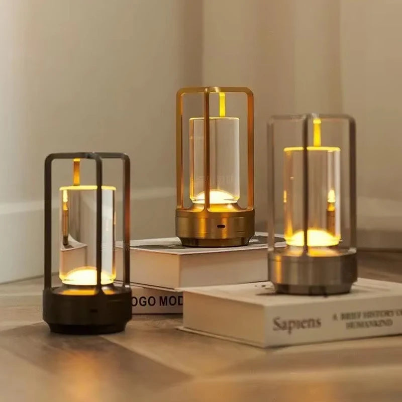 Lantern/lantern Modern Design USB LED Table Lamp Touch Switch Night Light With Rechargeable Battery for Restaurant Hotel Use