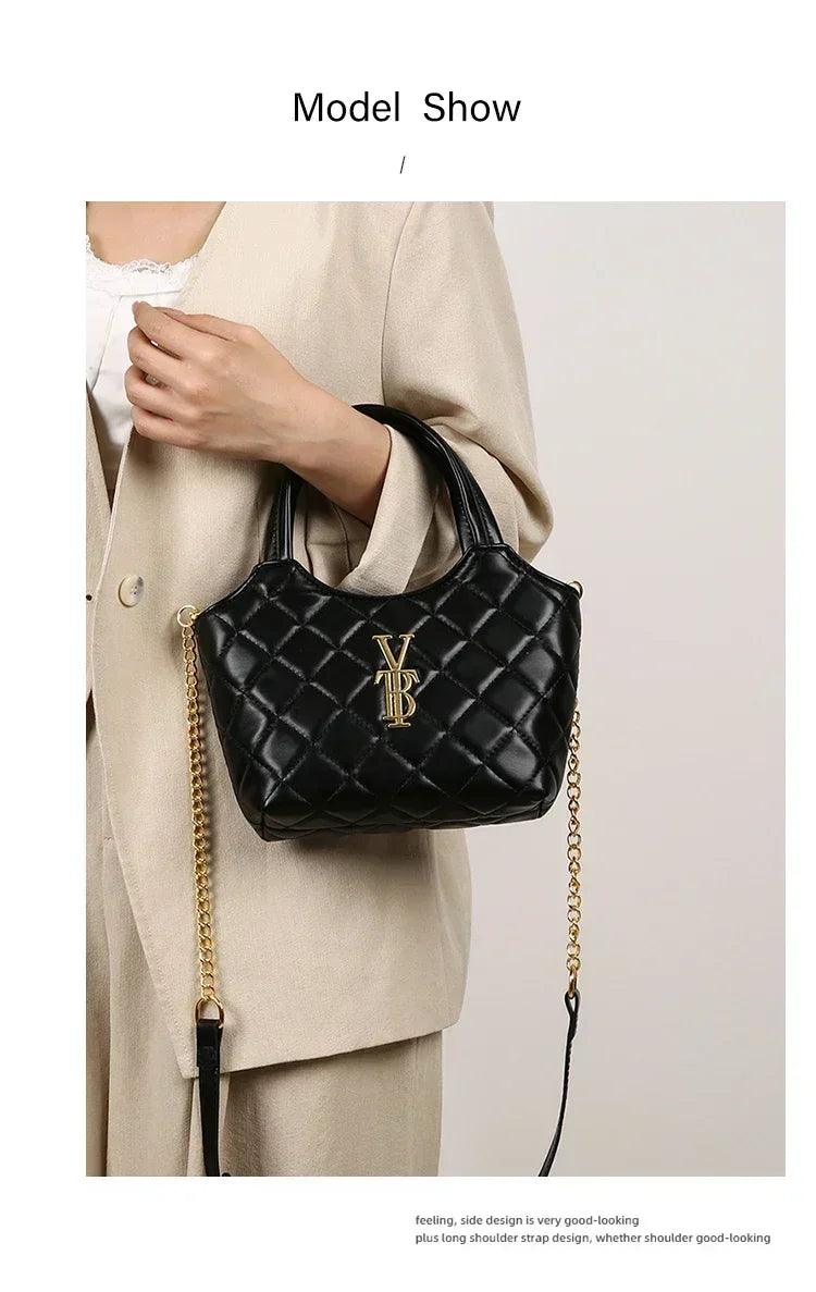 Elegant handbag for women leather material popular classic shoulder strap by famous designer luxury brand durable