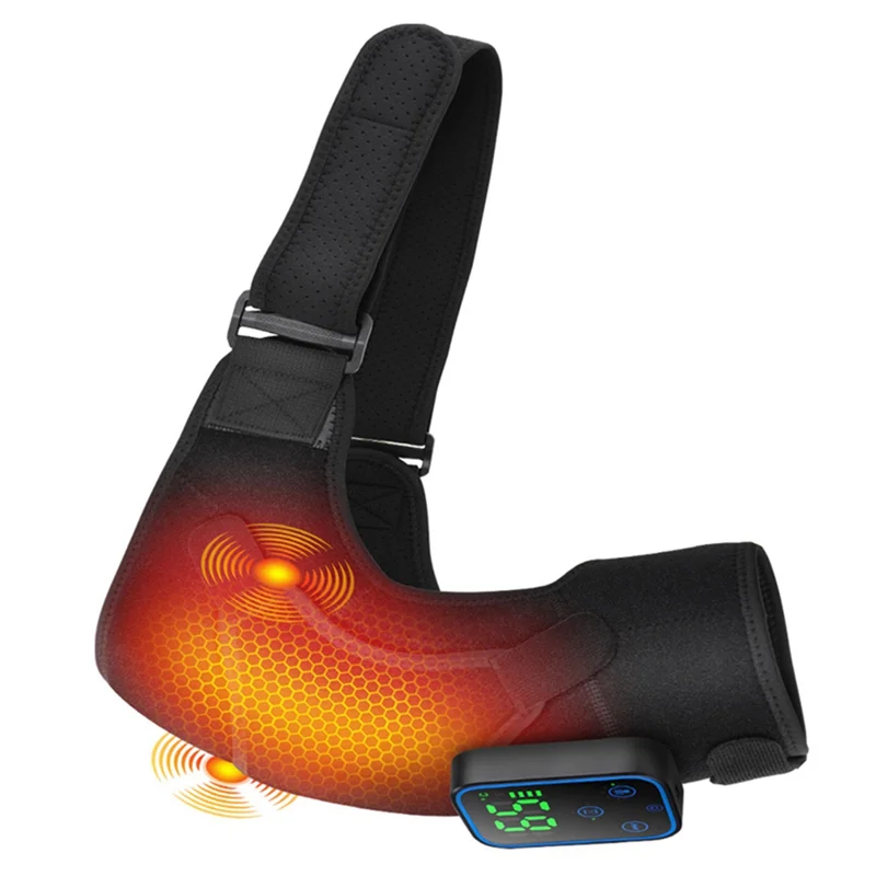 A01V-Portable Heated Massage Shoulder Pad Smart Touchscreen Massage Shoulder Pad Heating Shoulder Pad Heated Shoulder Brace