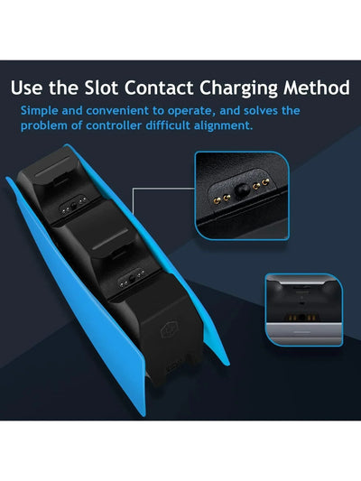 Game Wireless Charging Station for PS5 with Dual Fast Charger Dock and LED Charging Indicators