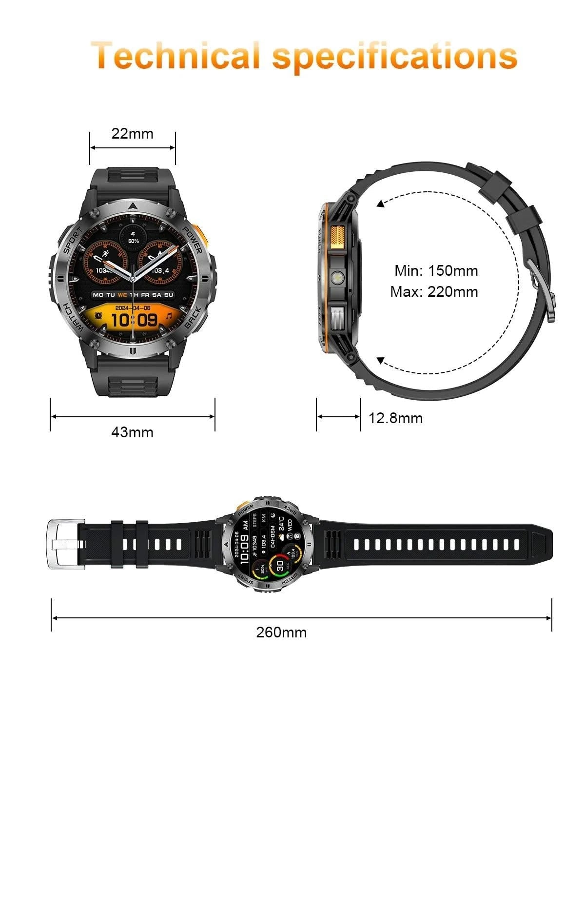 2025 New For Xiaomi IOS Compass Outdoor Smart Watch Men 1.43'' HD AMOLED Screen GPS 400 Mah Battery Bluetooth Call SmartWatches