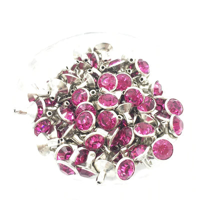 Colorful Crystal Rhinestone For Nails Rivets Studs For Leathercraft 100Sets Horse Tack Rivet Leather Belt Bags Clothing