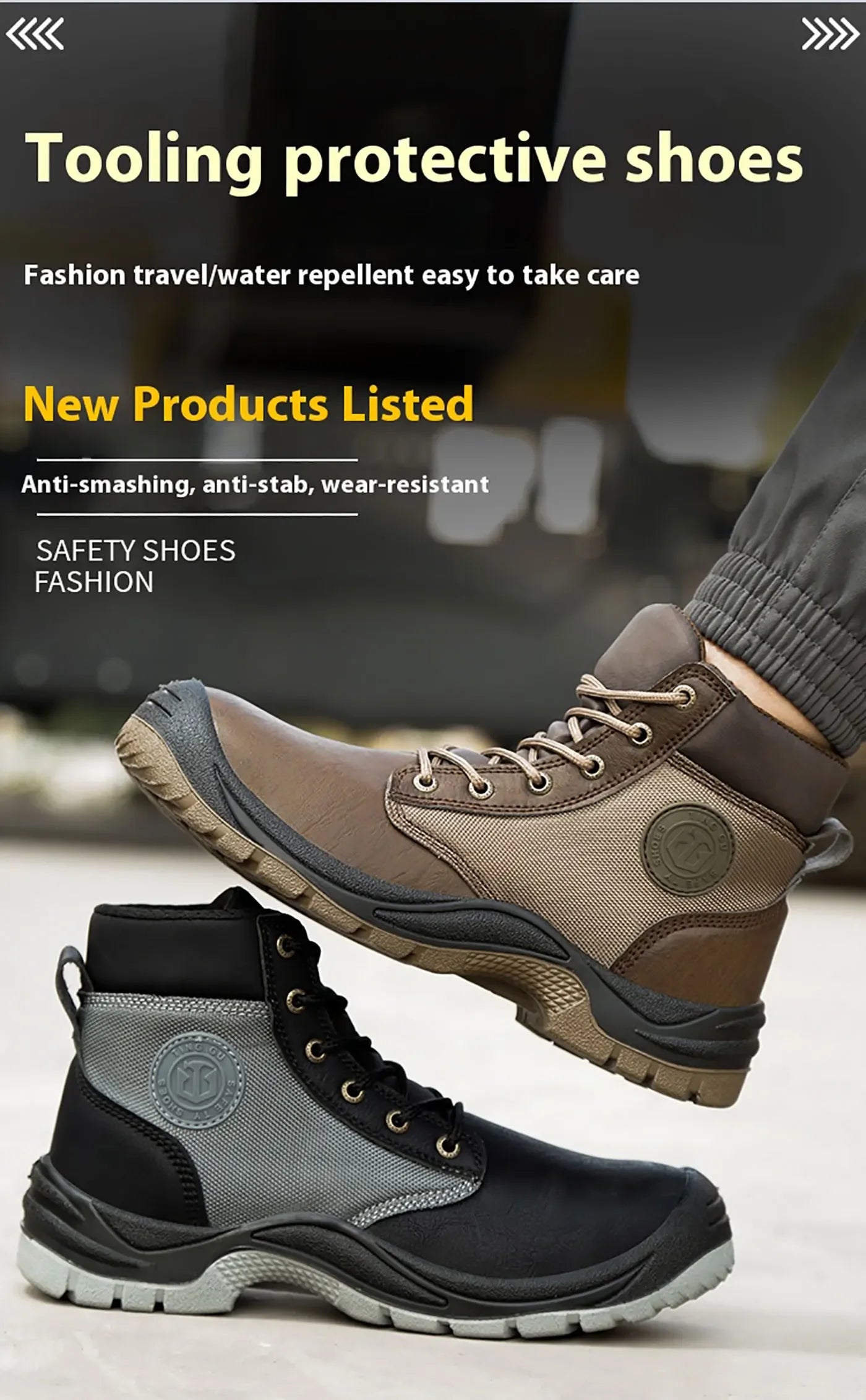 Men's safety shoes are anti smashing, anti piercing, anti-static, anti slip, wear-resistant, and splash proof work shoes