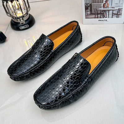 New Loafers Men Handmade Leather Dress Shoes Man Driving Flats Slip on Luxury Comfy Moccasins Black Party Shoes for Men