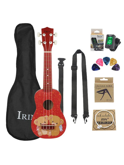 Ukulele 21 Inch 4 Strings Hawaiian Guitar Bear Mini Guitarra Ukulele With Bag Strings Tuner Capo Guitar Parts & Accessories