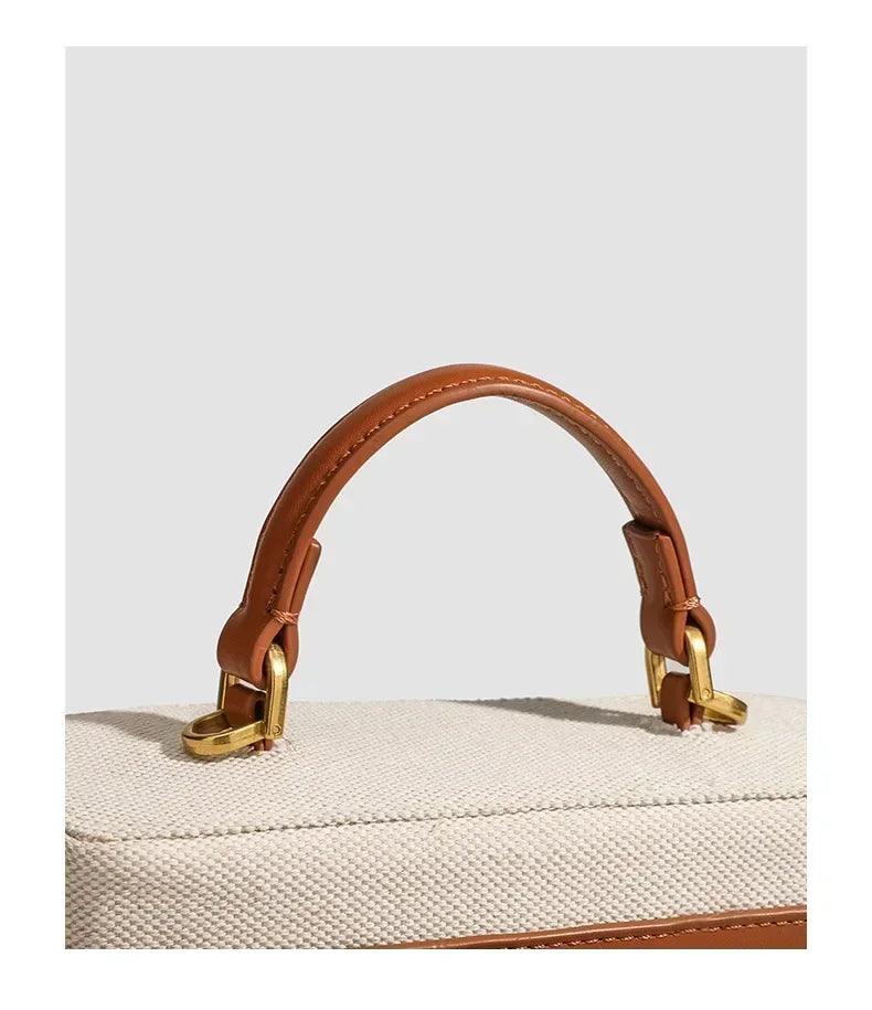 Fashion box women handbags designer thick canvas shoulder crossbody bags casual spring and summer small purses 2024