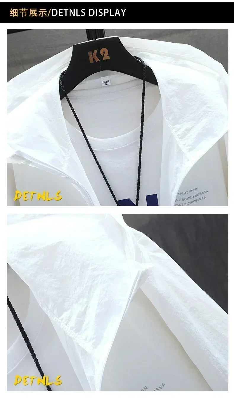 Summer Hooded Jacket Men Women Waterproof Sun Protection Clothing Fishing Hunting Clothes Quick Dry Skin Patchwork Windbreaker