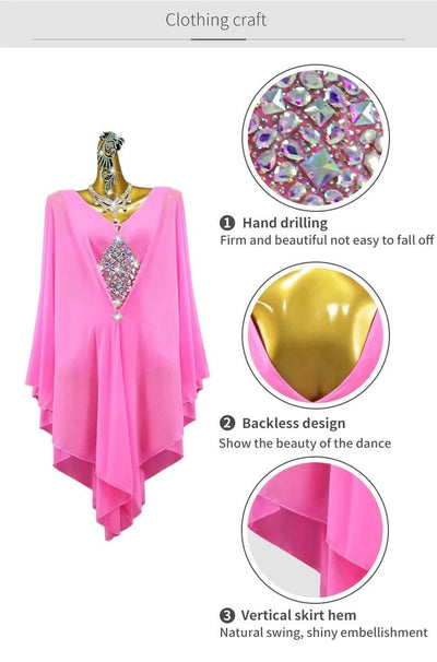 Pink Dress For Women Evening Latin Dance