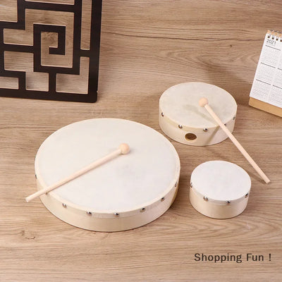Frame Drums 4/6/7/8/9/10 Inch Hand Drum Wood Drum With Drum Stick Set Musical Game Kids Educational Toy Percussion Instrument-B2