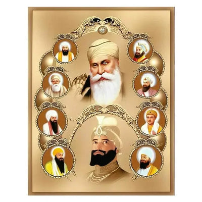 India Art The Ten Sikh Gurus Canvas Painting Wall Art Guru Nanak Posters Prints Sikhism Wall Picture for Living Room Decoration