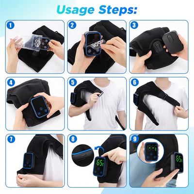 A01V-Portable Heated Massage Shoulder Pad Smart Touchscreen Massage Shoulder Pad Heating Shoulder Pad Heated Shoulder Brace