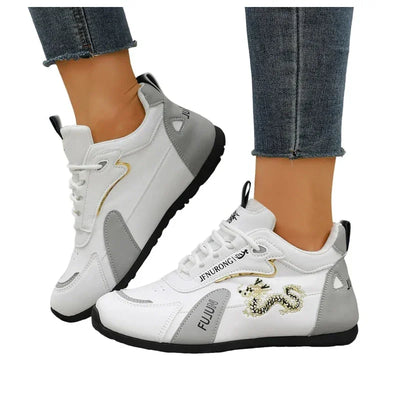 Women Designer Sneakers 2025 Summer Leather Waterproof Casual Sports Shoes Women Lightweight Breathable Anti-Slip Platform Shoes