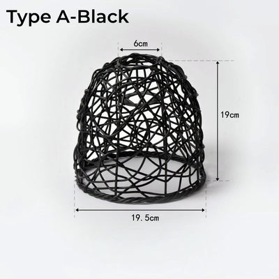 Woven Lantern LED  Hanging Light Lampshade Simulated Rattan Ceiling Pendant Lamp Shade Bedroom Dining Room Chandelier Lamp Cover