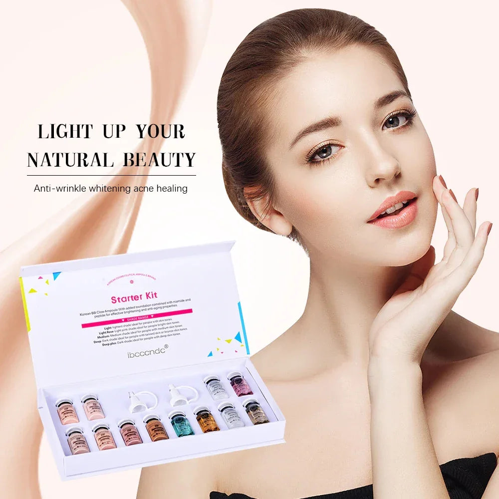 Korea BB Cream Glow Beginner Starter Kit Niacinamide/Peptide Face Skin Care Serum Essence