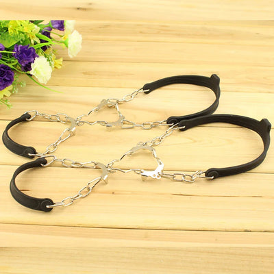 1Pair Anti Slip Ice Gripper Climbing Crampons 6 Teeth Steel Ice Grips Snow Walking Shoes Spikes Cleats Chain Claws Boots Cover