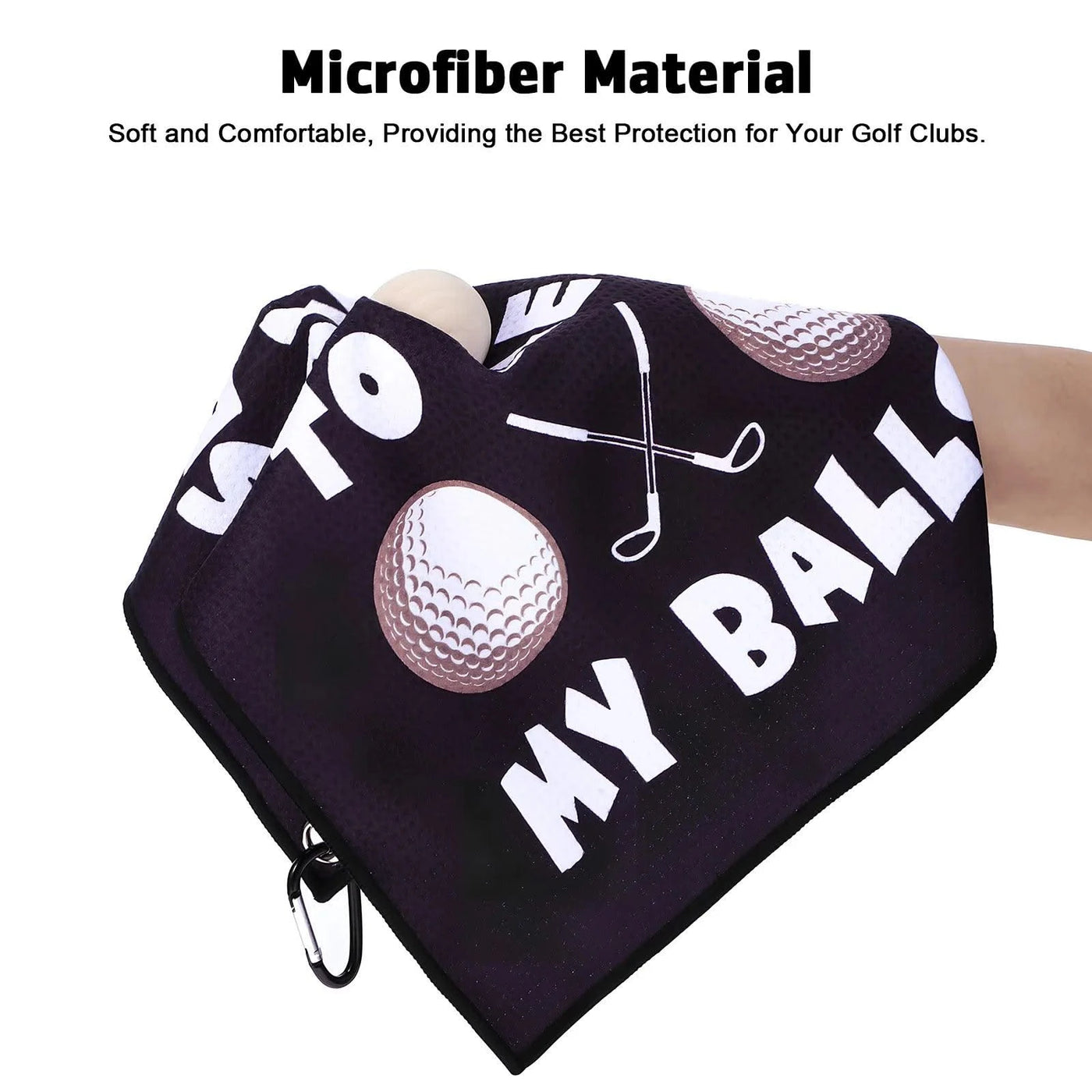 2 Pcs Black Golf Towel Microfiber Towels Golf Accessories Golf Training Aids Sports Equipment Dry Towels For Women Golfs Balls